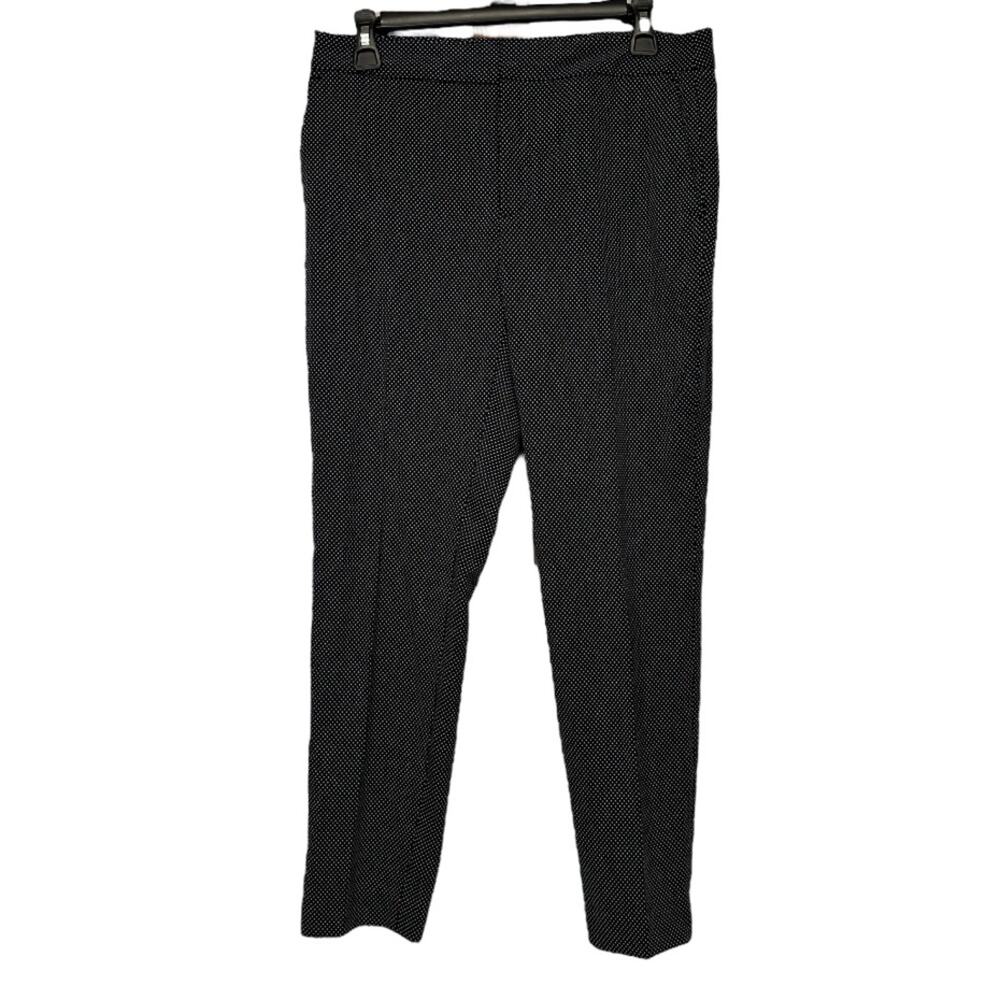 Zara Black‎ & White Dot Print High Rise Ankle Length Dress Pants Size 6